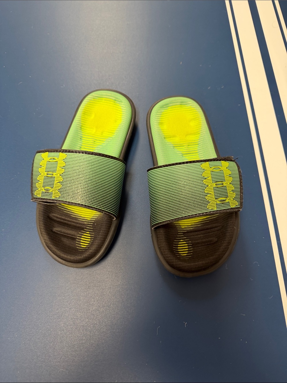 Under Armour Kids Adjustable Slide Sandals - Neon Yellow & Black BEST OFFER
